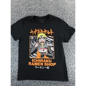 Naruto Shippuden Ichiraku Ramen Shop Black Graphic T Shirt Mens Large L